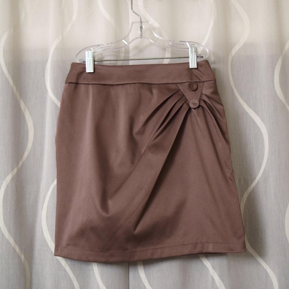 NWT Classy Mocha Tan Brown Pencil Mini Skirt | Size S